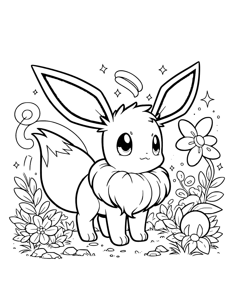 Eevee simple coloring page