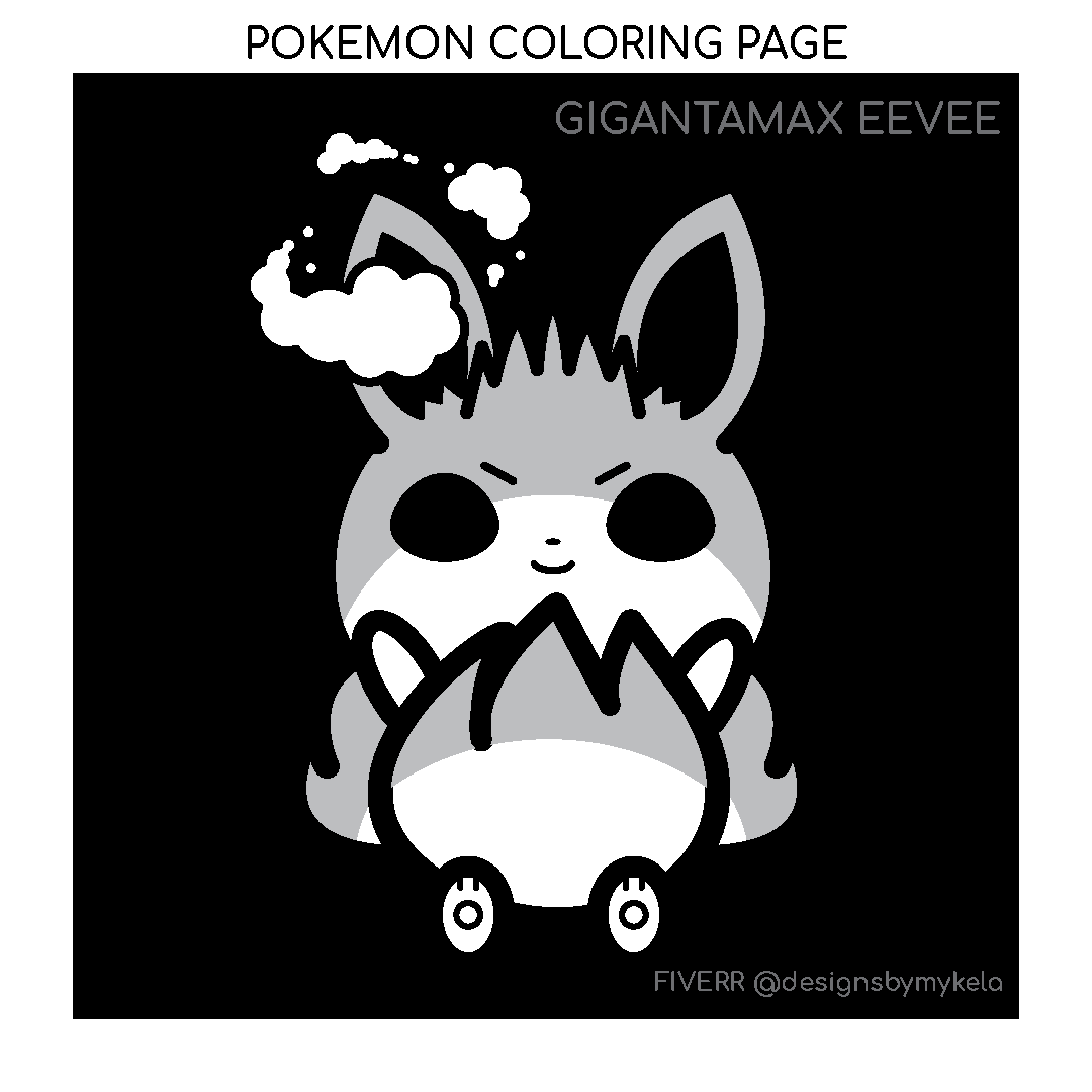 Oc gigantamax eevee coloring page rpokemon