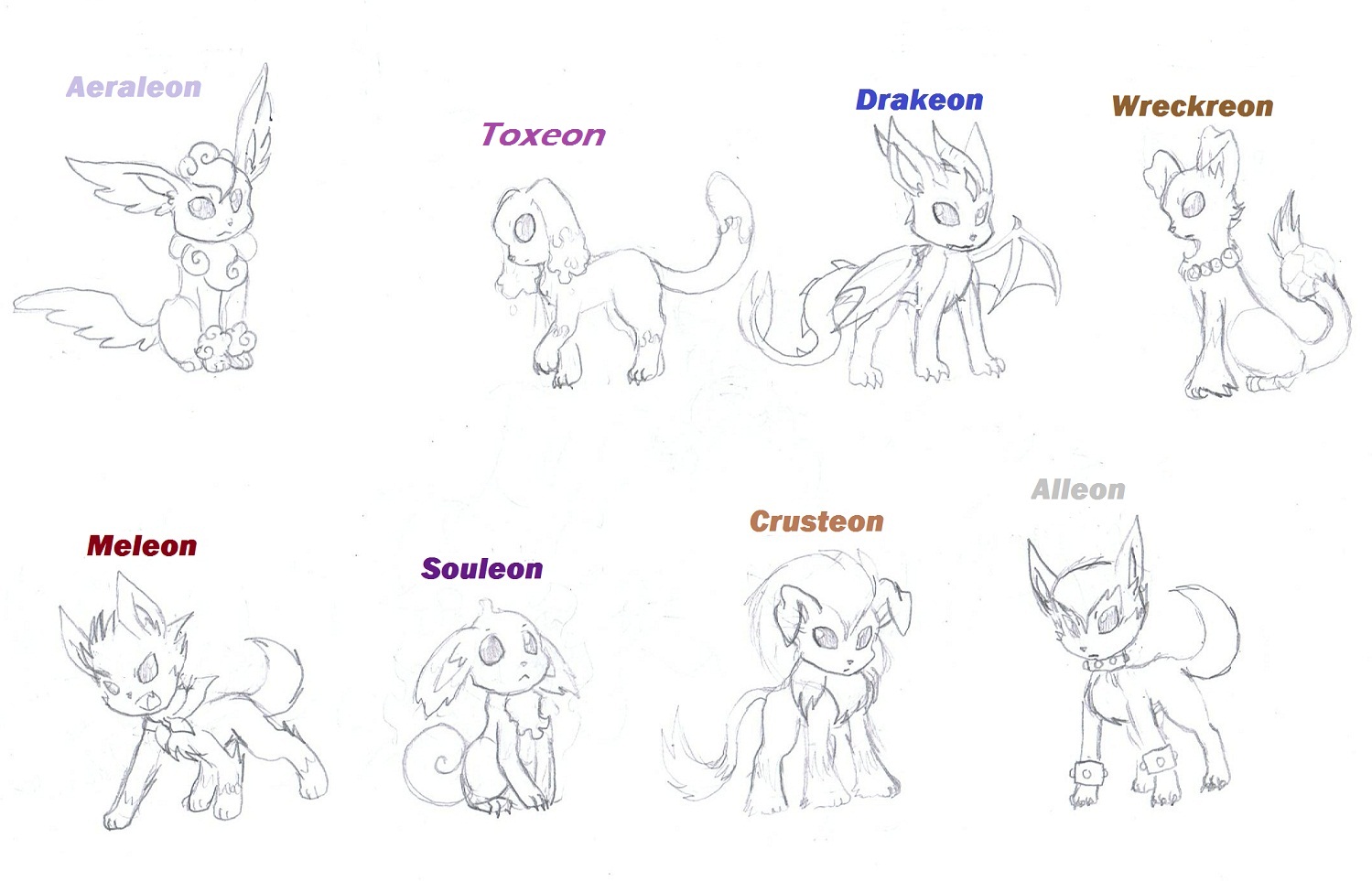Eevees evolutions by masterbudokai
