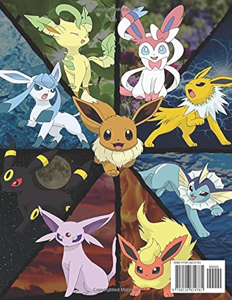Eevee evolutions coloring book perfect coloring book for kid and adult with newest unofficial images relaxation by