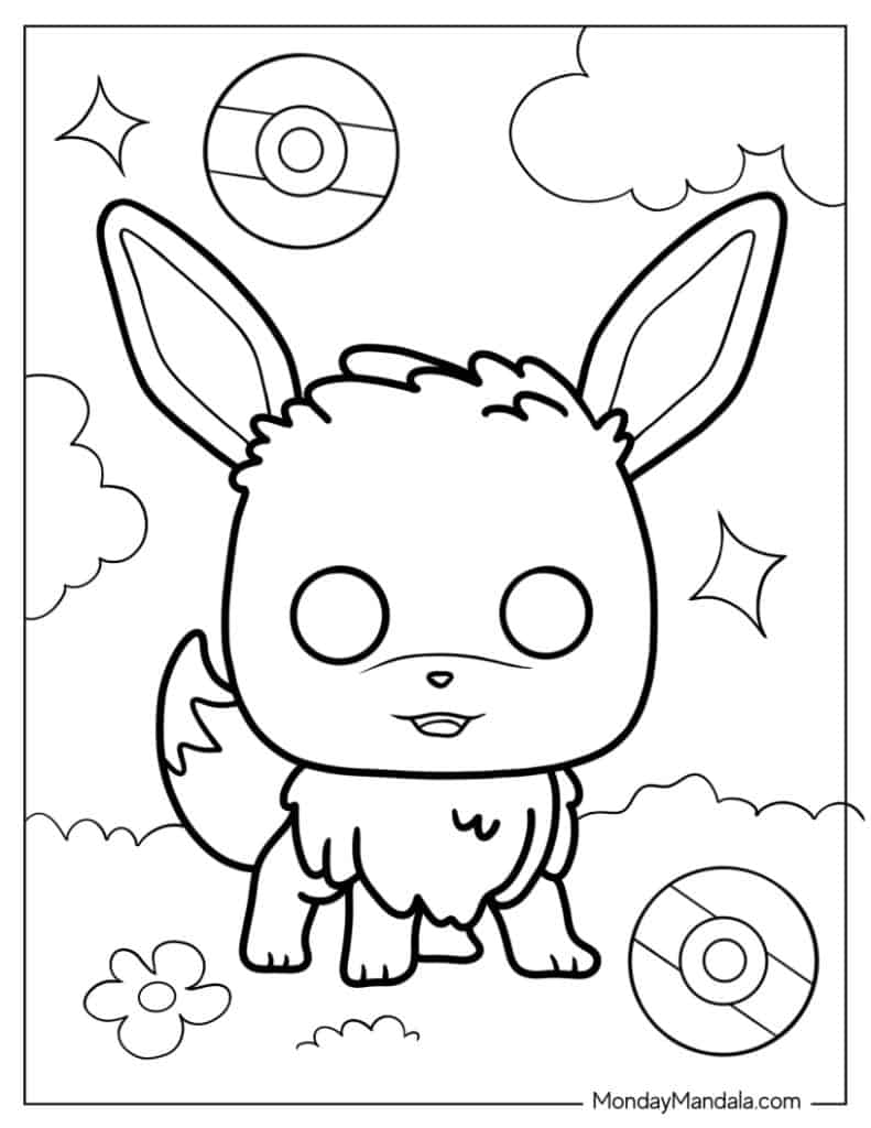 Eevee coloring pages free pdf printables