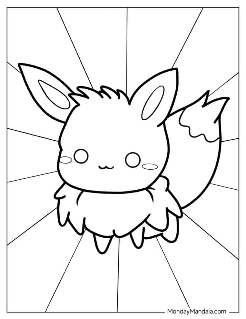 Eevee coloring pages free pdf printables