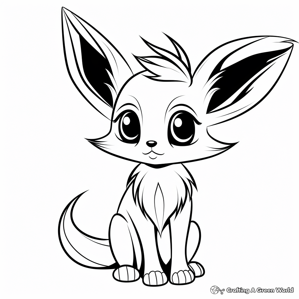 Eevee inspired coloring pages