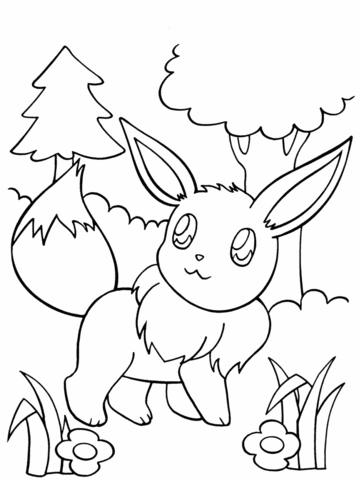 Eevee coloring page free printable coloring pages