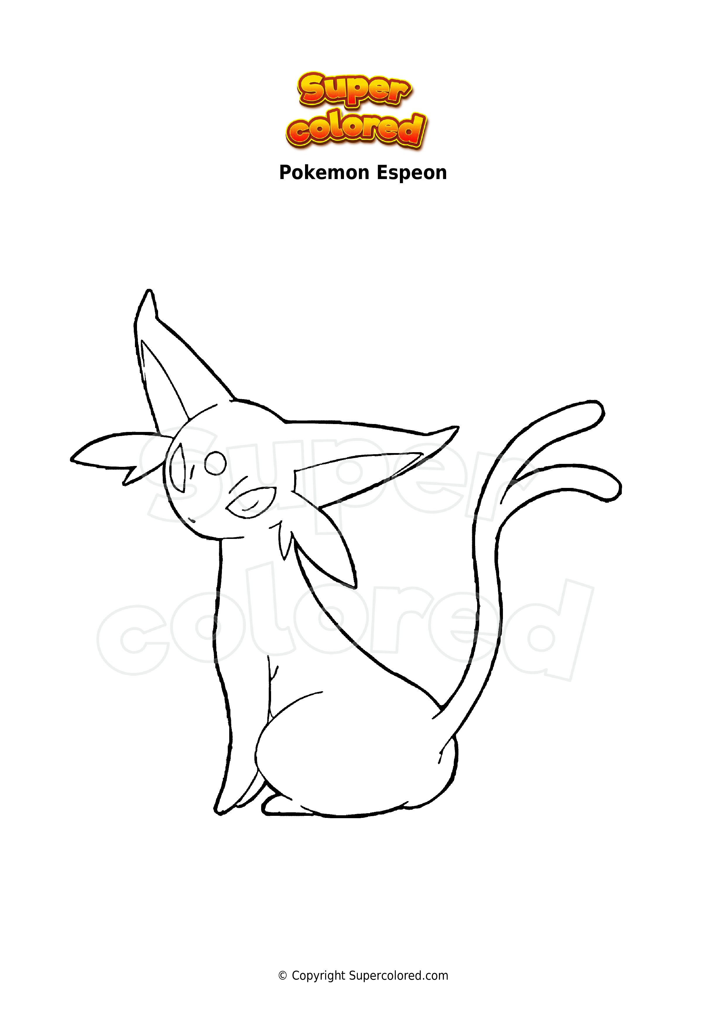 Coloring page pokemon espeon