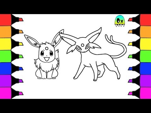 Pokemon coloring pages espeon and eevee evolution coloring book fun