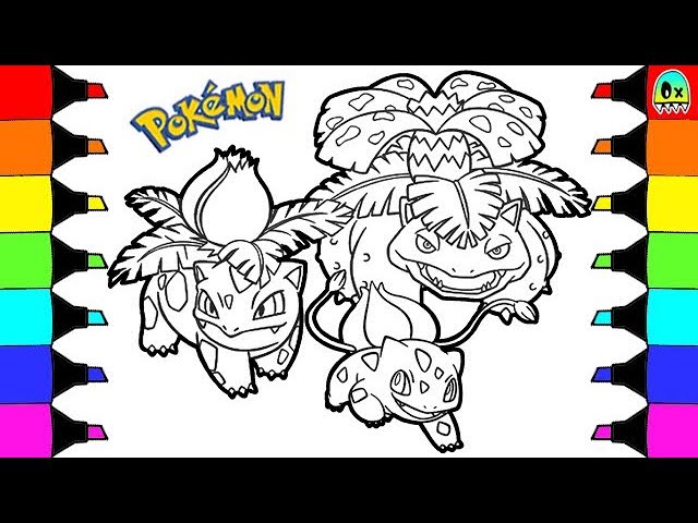 Pokeon coloring pages bulbasaur evolution colouring book fun for kids