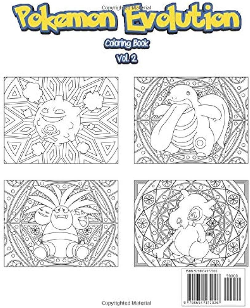 Pokemon evolution coloring book pokemon coloring pages with detailed backgrounds for children and s winding paths art kitap