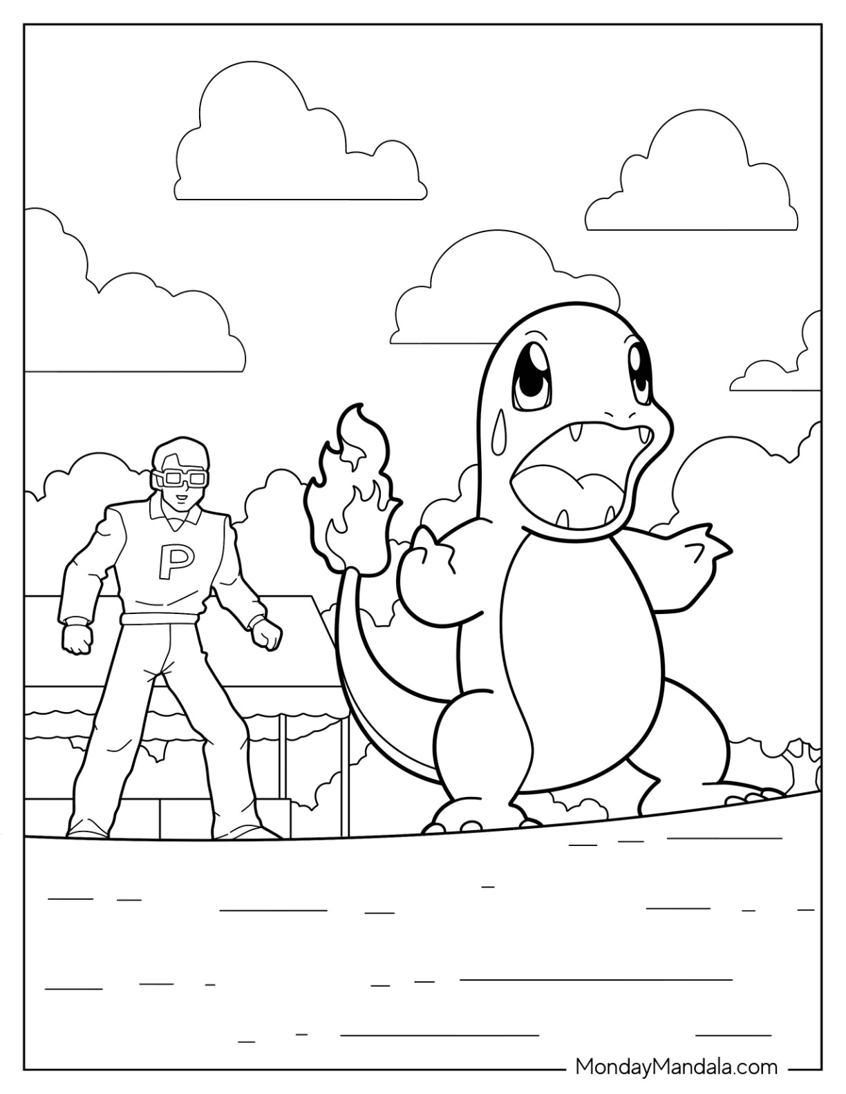 Charmander coloring pages free pdf printables