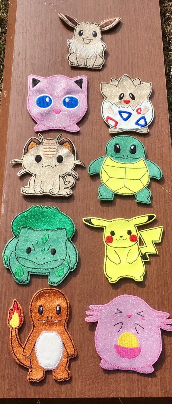 Pokemon inspired sparkly finger puppets