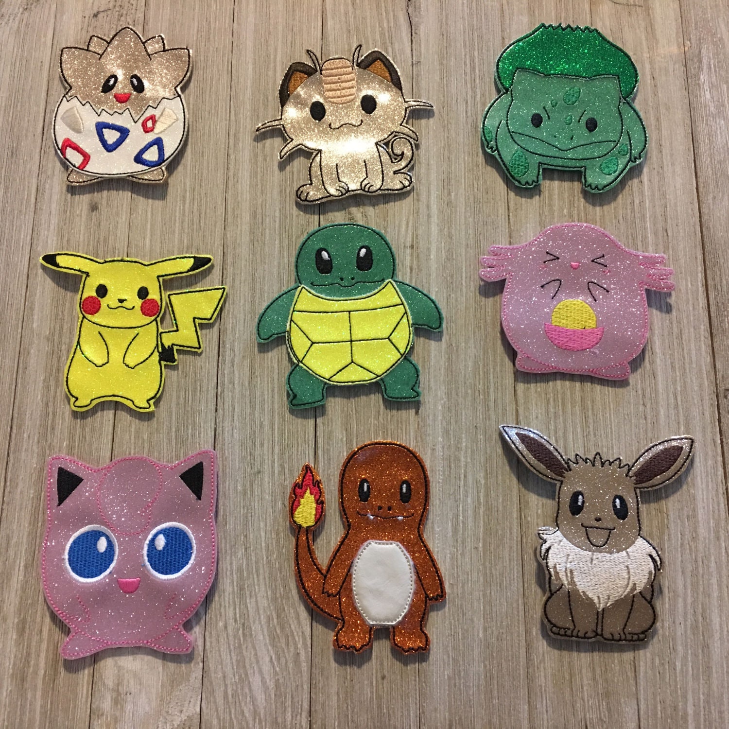 Pokemon inspired sparkly finger puppets