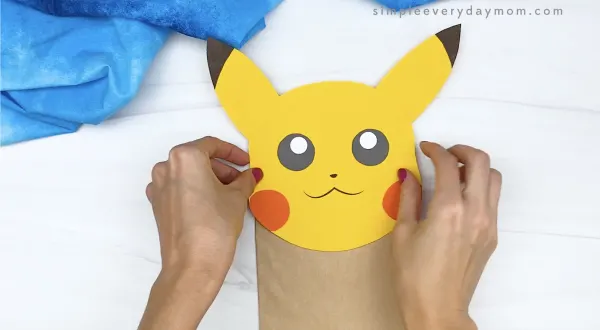 Pikachu paper bag puppet craft free template