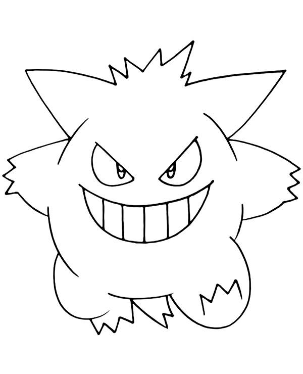 Pokemon gengar coloring page to print