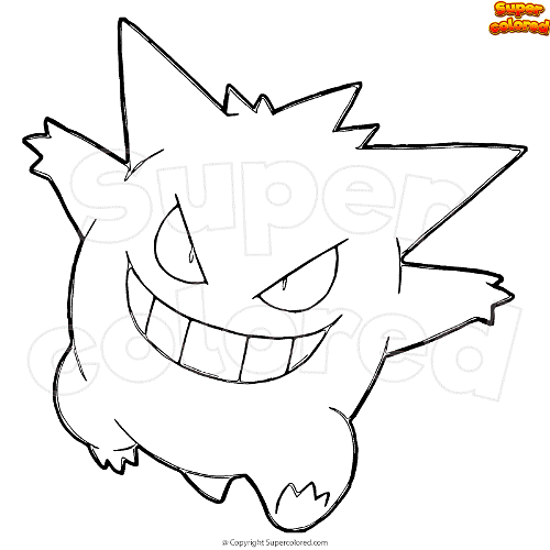 Coloring page pokemon gengar