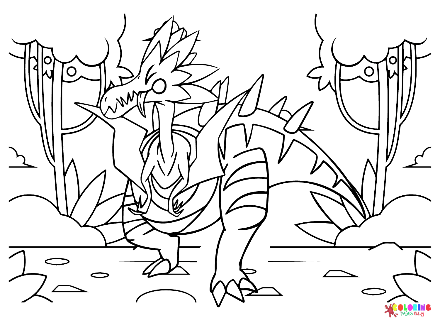 Dracozolt art coloring page