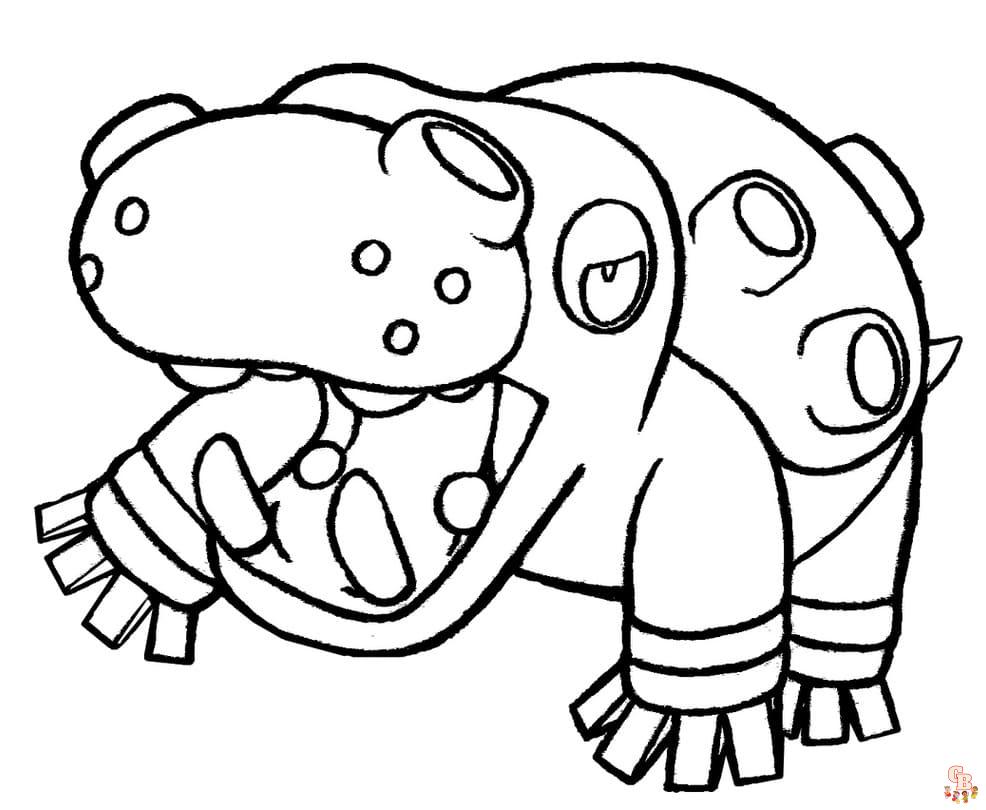 Pokemon hippowdon coloring pages fun and educational