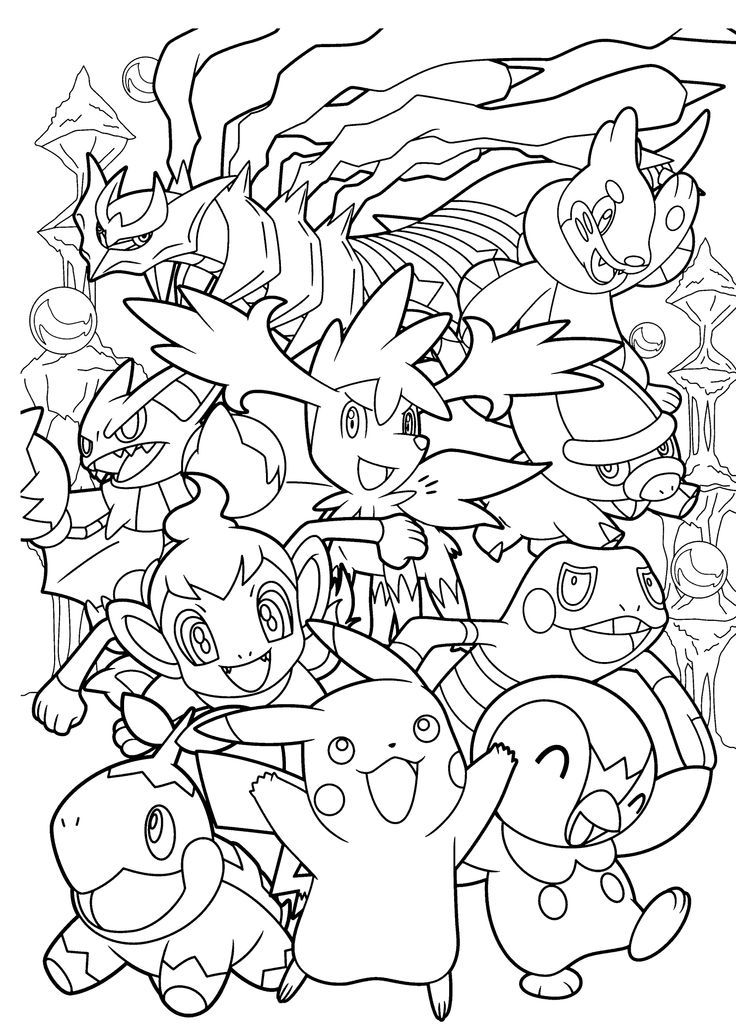 Coloring page for fans of pokemon go with creatures to catch or color