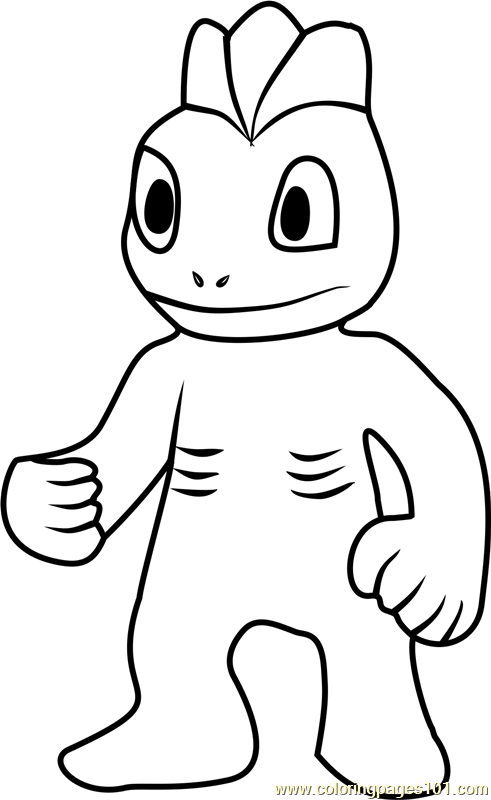 Machop pokemon go coloring page for kids