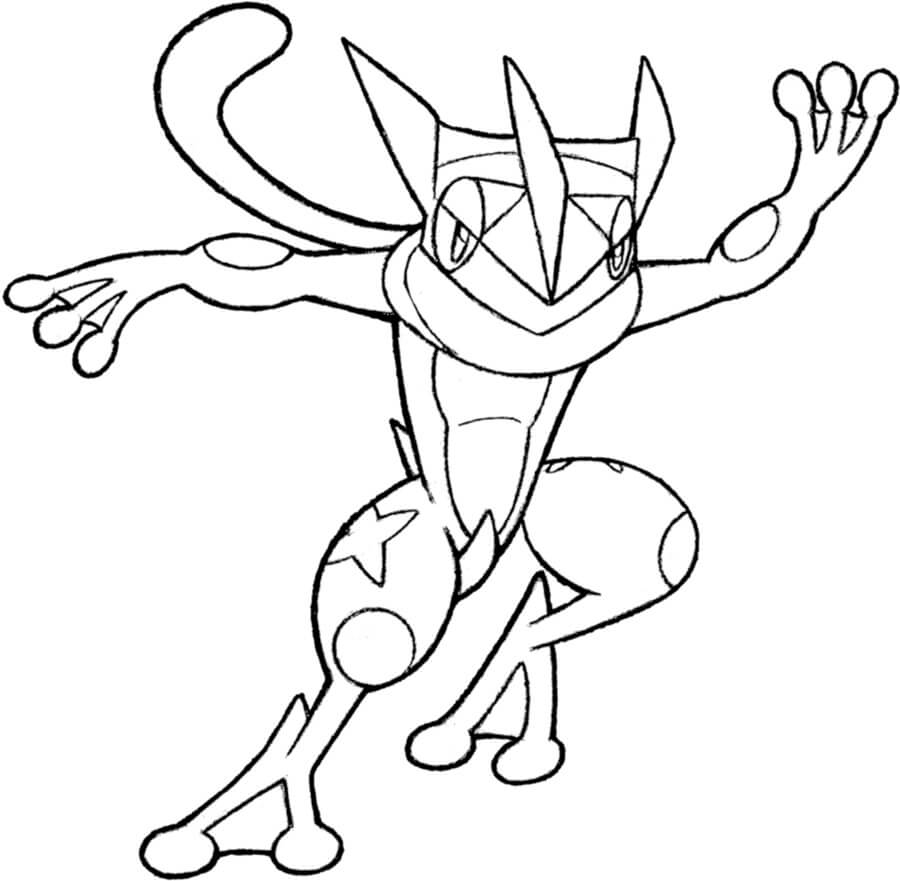 Greninja pokemon coloring page