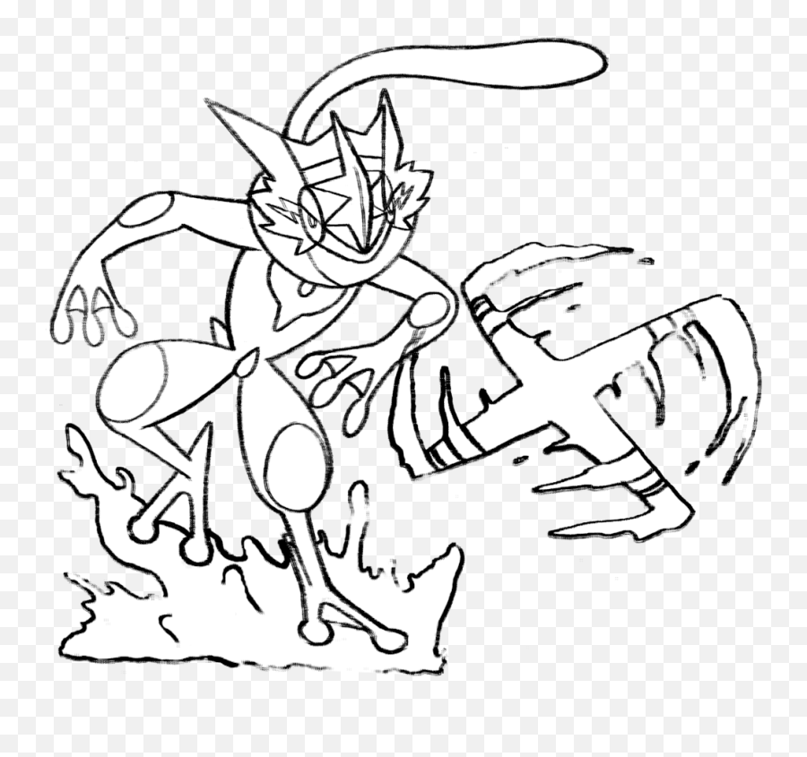 Pokemon greninja coloring sheet