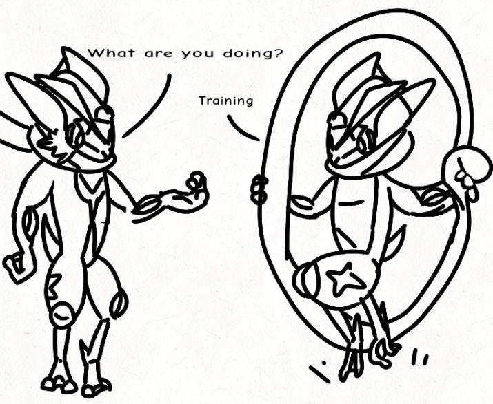 Day drawing greninja and ash