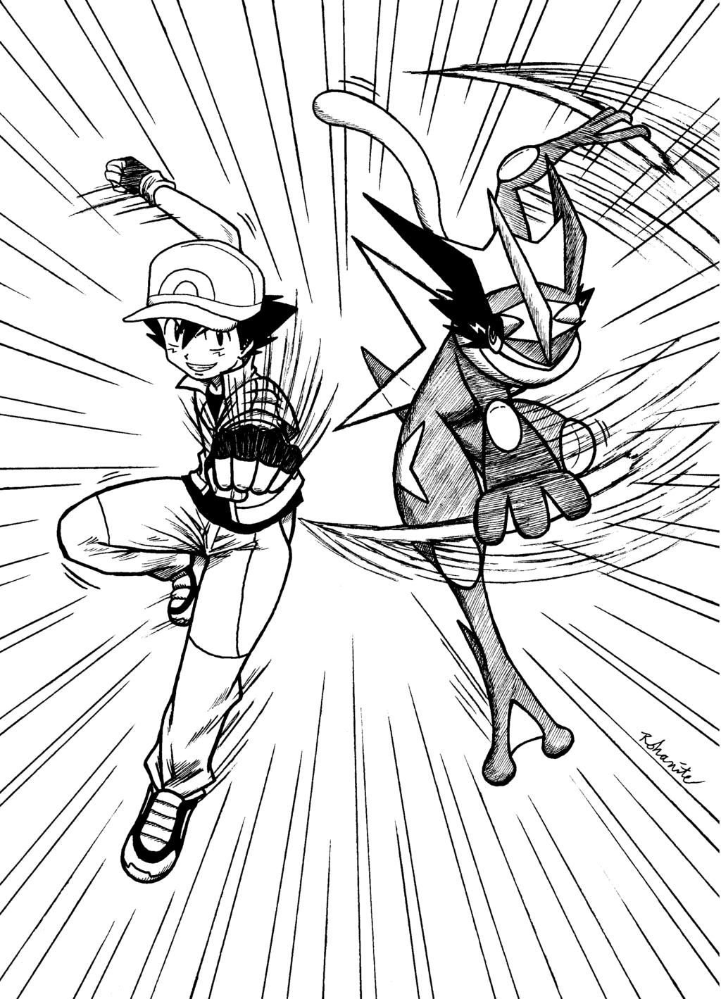 Ash greninja pokemon pokemon coloring pages pokemon coloring