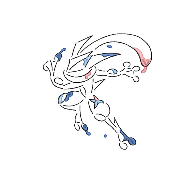 Pokemon embroidery line art design