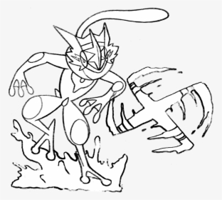 Tremendous greninja coloring page