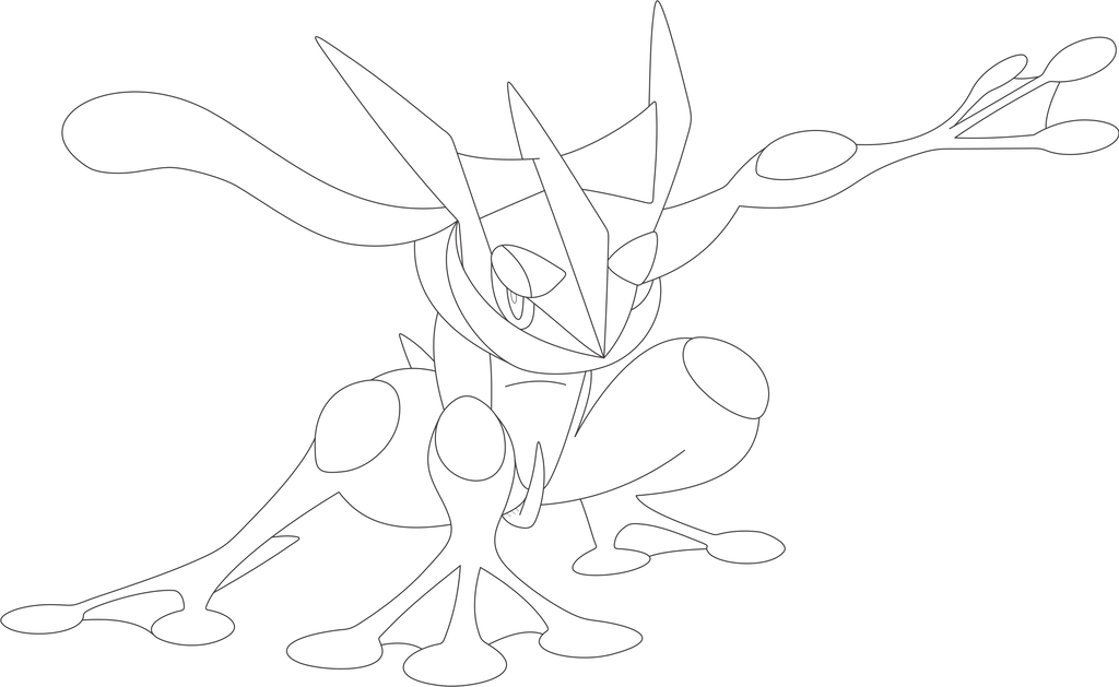Lineart of greninja by inukawaiilover on