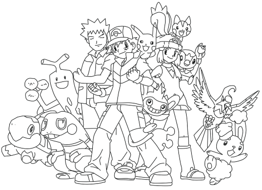Lineart pokemon diamond ad pearl group by thebl on