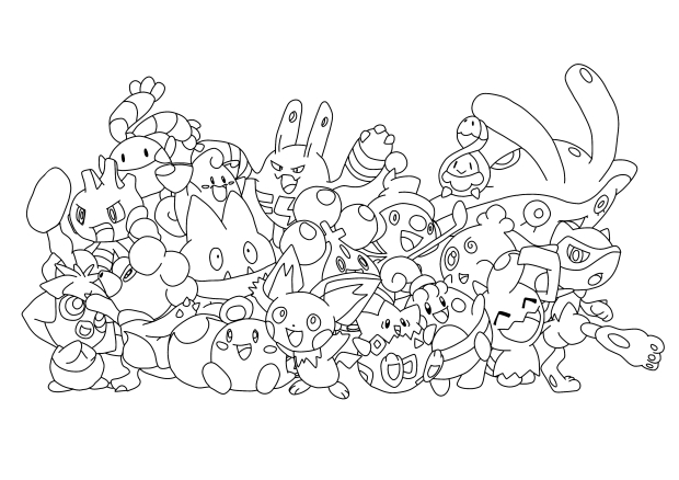 Pokemon group â ical colouring