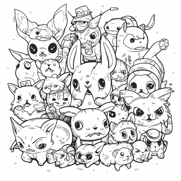 Premium ai image a large group of pokemon characters are gathered together in a pile generative ai