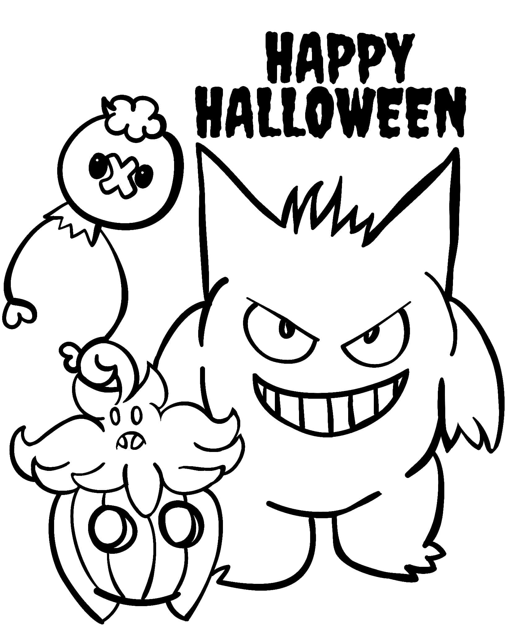 Halloween pokemon image coloring page