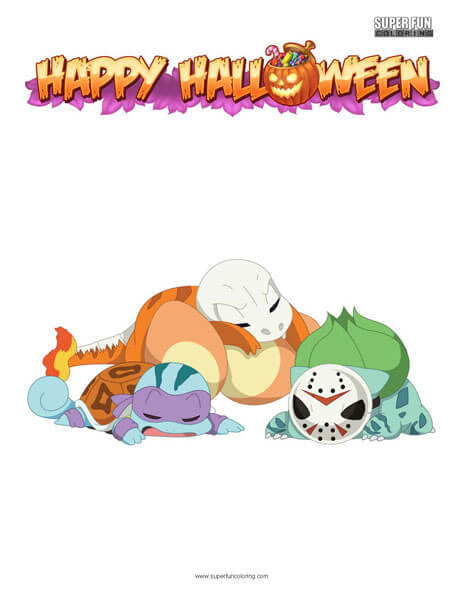 Halloween pokemon coloring page