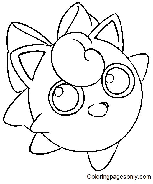 Pretty pokemon jigglypuff coloring page