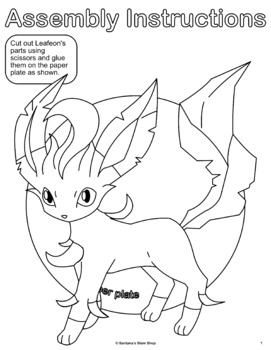 Pokemon arts and crafts activity leafeon edition by santanas stem shop