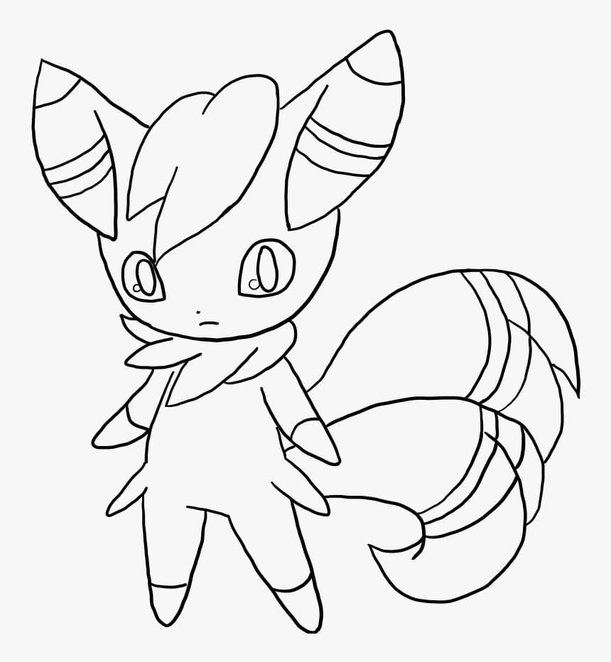 Meowstic pokemon coloring page
