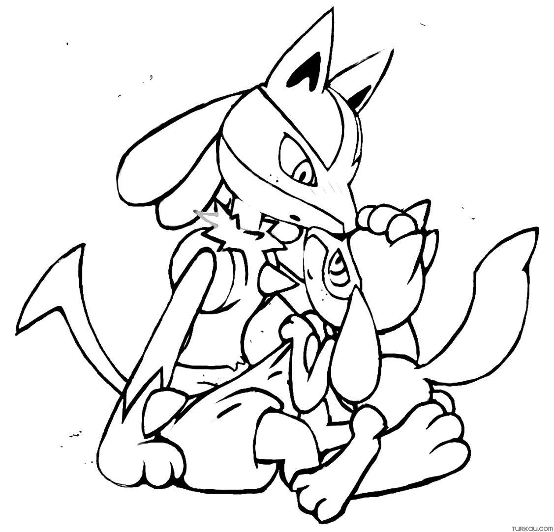 Lucario pokemon coloring page for kids