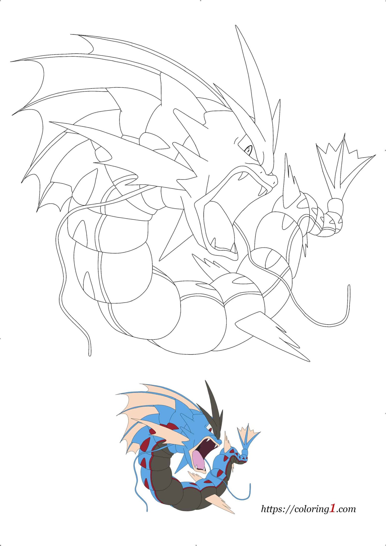 Pokemon mega gyarados coloring pages