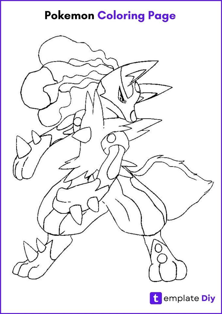 Printable mega pokemon coloring pages in pdf
