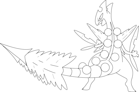 Mega sceptile pokemon coloring page free printable coloring pages