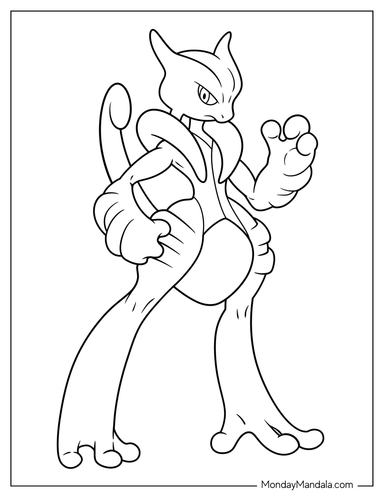 Mewtwo coloring pages free pdf printables