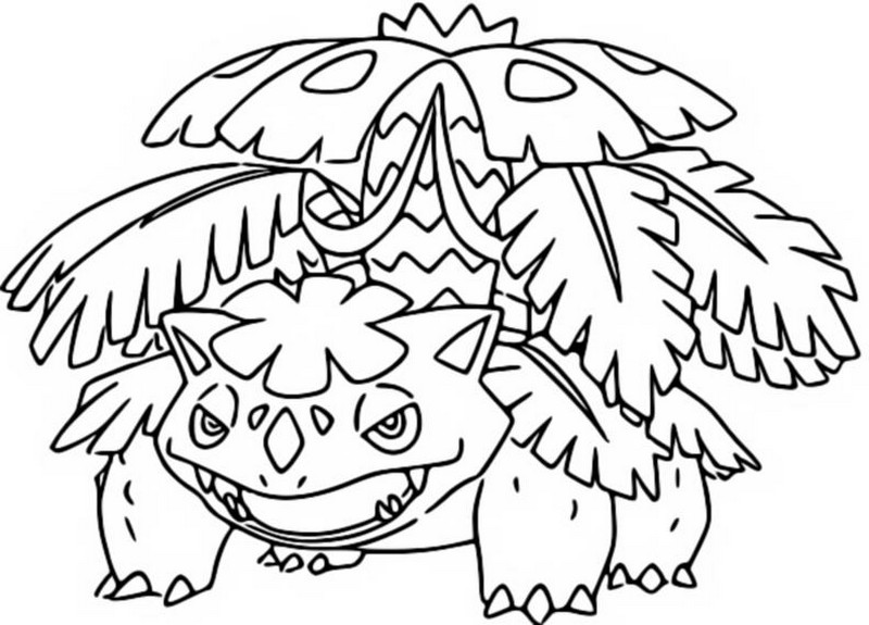 Coloring page mega evolved pokãmon mega venusaur