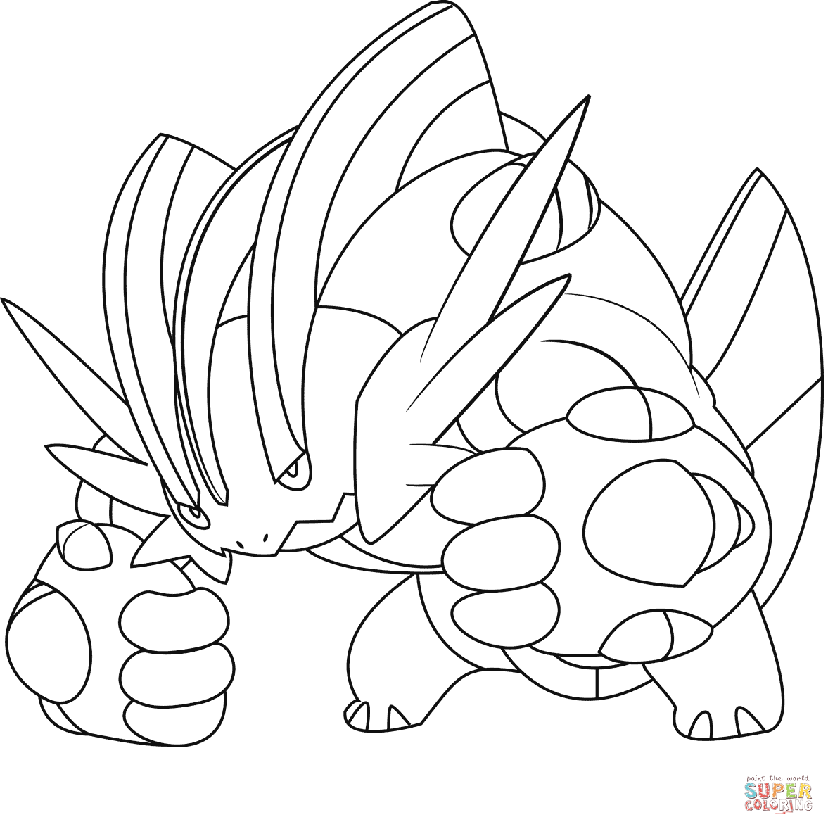 Mega swampert pokemon coloring page free printable coloring pages