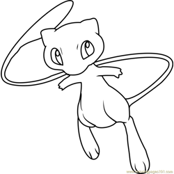 Pokemon mew coloring pages for kids