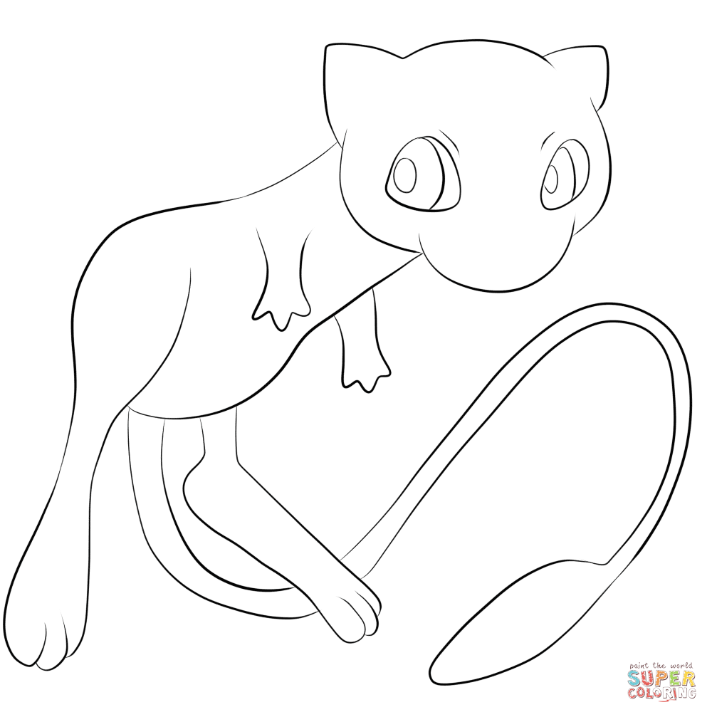 Pokemon mew coloring page free printable coloring pages