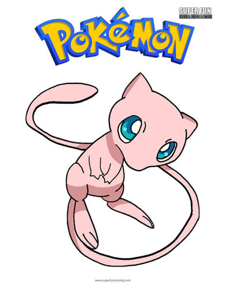 Mew pokãmon coloring page