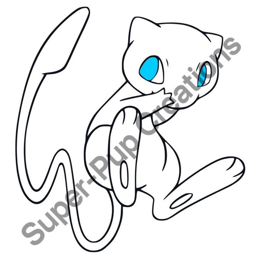 Pokãmon inspired mew svg png dxf instant download