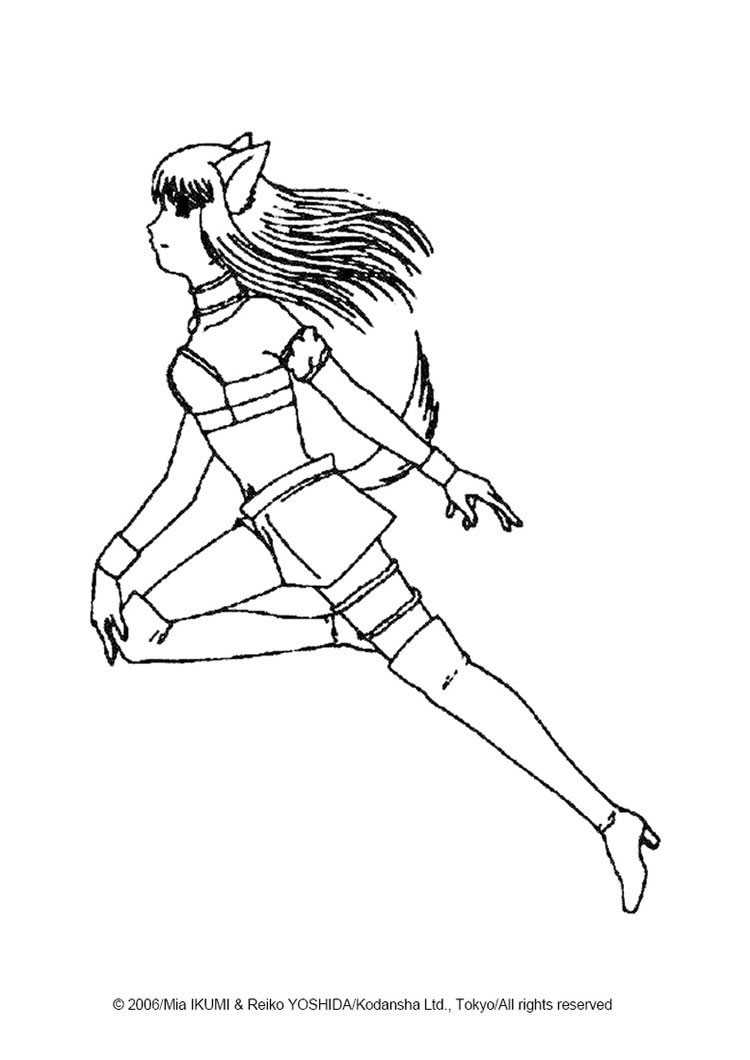 Running zakuro fujiwara coloring pages