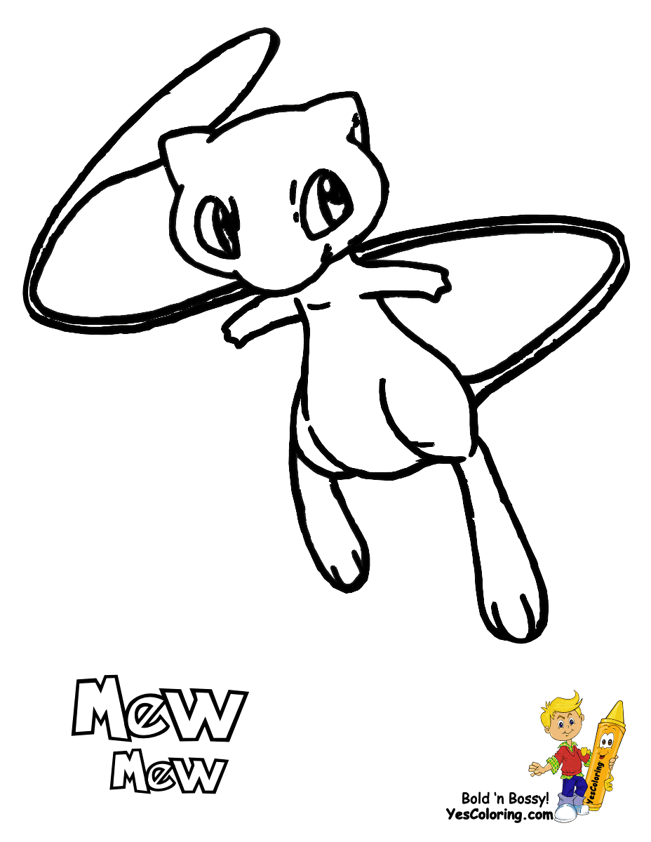 Pokemon colouring pages mew